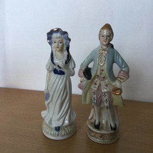 2 Vintage Figurines gold gilded Man & Woman
